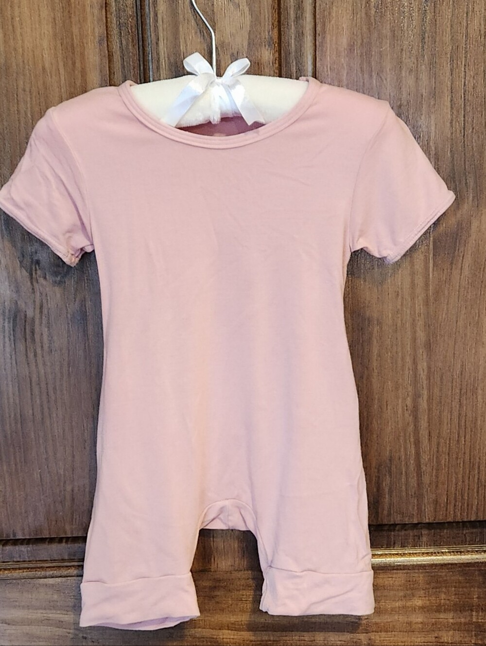Girls' Pink Bamboo Short-Sleeve Romper The Spimple Seed. 6-12 Months